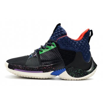 2019 Jordan Why Not Zer0.2 Black Navy Blue-Red Shoes
